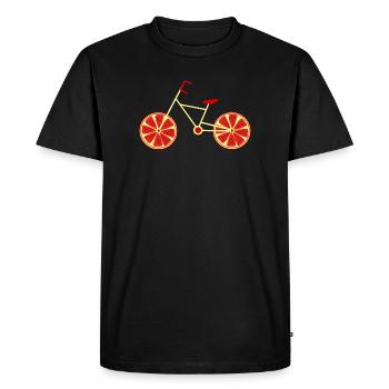 Vélo Grenade Rouge Cycliste Cyclisme - T-shirt Premium bio Homme - noir - Devant - Nico (187cm)