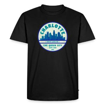 Charlotte Skyline Reine de la Ville - T-shirt Premium bio Homme - noir - Devant - Nico (187cm)