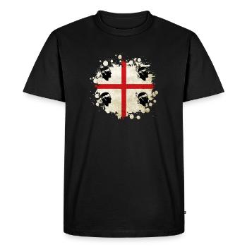 Sardinia vintage flag design - Men's Premium Organic T-Shirt - black - Front - Nico (187cm)
