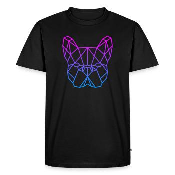 French Bulldog Polygonal Logo Large - Men's Premium Organic T-Shirt - black - Front - Nico (187cm)