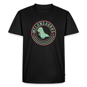Pastèque pastèque végétarienne T Rex - T-shirt Premium bio Homme - noir - Devant - Nico (187cm)
