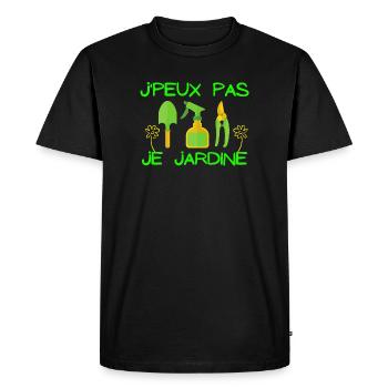 jardiner, jardinage, fan de jardinage - T-shirt Premium bio Homme - noir - Devant - Nico (187cm)