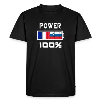 Slovenia and France Power 100% - Men's Premium Organic T-Shirt - black - Front - Nico (187cm)