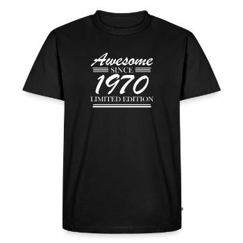 1970 - Né en 1970 - T-shirt Premium bio Homme - noir - Devant - Nico (187cm)
