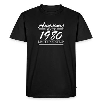 1980 - Né en 1980 - T-shirt Premium bio Homme - noir - Devant - Nico (187cm)