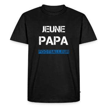 Jeune Papa Footballeur - T-shirt Premium bio Homme - noir - Devant - Nico (187cm)