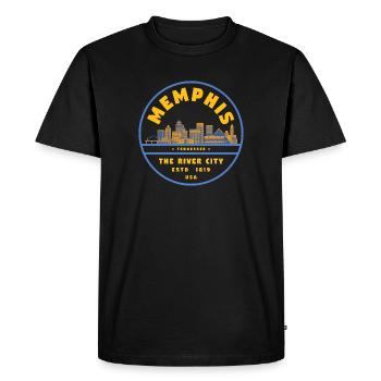 Memphis USA - Men's Premium Organic T-Shirt - black - Front - Nico (187cm)