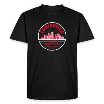 Emblème de la silhouette du Louisville Derby - T-shirt Premium bio Homme - noir - Devant - Nico (187cm)