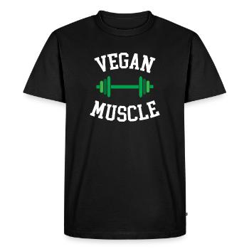 Muscle végétalien - T-shirt Premium bio Homme - noir - Devant - Nico (187cm)