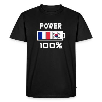 South Korea and France Power 100% - Men's Premium Organic T-Shirt - black - Front - Nico (187cm)