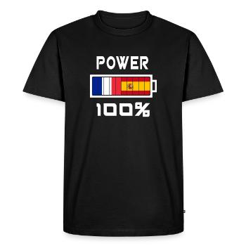 Spain and France Power 100% - Men's Premium Organic T-Shirt - black - Front - Nico (187cm)