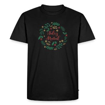 Feliz Natal Merry Christmas Merry Christmas - Men's Premium Organic T-Shirt - black - Front - Nico (187cm)