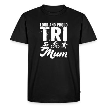 Triathlète Tri Maman bruyante et fière - T-shirt Premium bio Homme - noir - Devant - Nico (187cm)