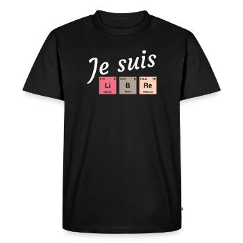Je suis libre en éléments périodiques - T-shirt Premium bio Homme - noir - Devant - Nico (187cm)