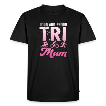 Triathlète Tri Maman bruyante et fière - T-shirt Premium bio Homme - noir - Devant - Nico (187cm)