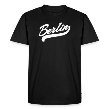 Berlin Retro - Men's Premium Organic T-Shirt - black - Front - Nico (187cm)