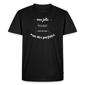 Jolis petits défauts cadeau humour homme ou femme - T-shirt Premium bio Homme - noir - Devant - Nico (187cm)