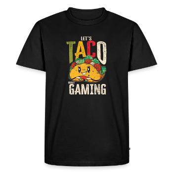 Let’s Taco Bout Gaming Geek - T-shirt Premium bio Homme - noir - Devant - Nico (187cm)