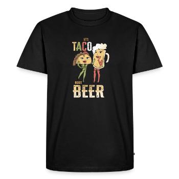 Laisse Taco Bout Beer - T-shirt Premium bio Homme - noir - Devant - Nico (187cm)