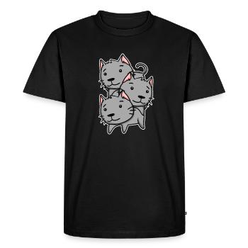 Chats mignons - T-shirt Premium bio Homme - noir - Devant - Nico (187cm)