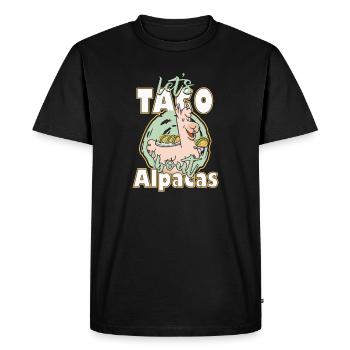 Let's Taco Bout Alpacas Funny Llamas - Men's Premium Organic T-Shirt - black - Front - Nico (187cm)
