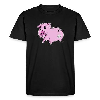Pig Ass - Pig Butt - Men's Premium Organic T-Shirt - black - Front - Nico (187cm)