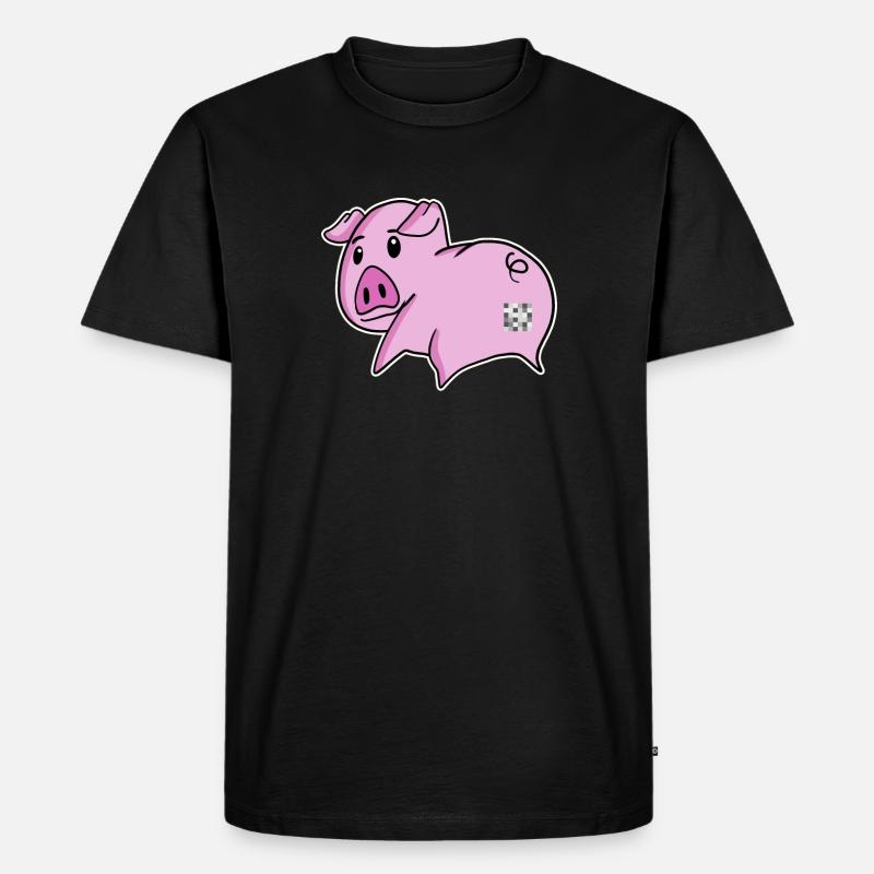 Schwein Arsch - Schwein Hintern - Männer Premium Bio T-Shirt - Schwarz