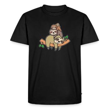 Déclaration de paresseux Animal paresseux Fatigué Sleeping Zoo - T-shirt Premium bio Homme - noir - Devant - Nico (187cm)