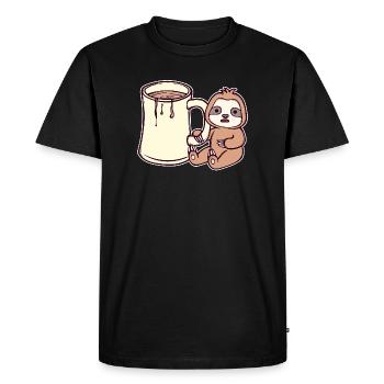 Lazy Slow Vegetarian Mammal Sloth Animal - Men's Premium Organic T-Shirt - black - Front - Nico (187cm)