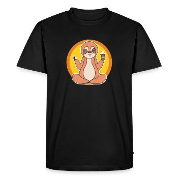 Paresseux Late Riser Jungle Mammifère Animal - T-shirt Premium bio Homme - noir - Devant - Nico (187cm)