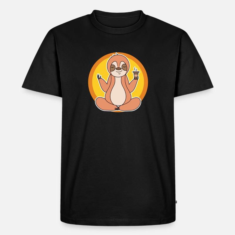 Faultier Langschläfer Dschungel Säugetier Tier - Männer Premium Bio T-Shirt - Schwarz