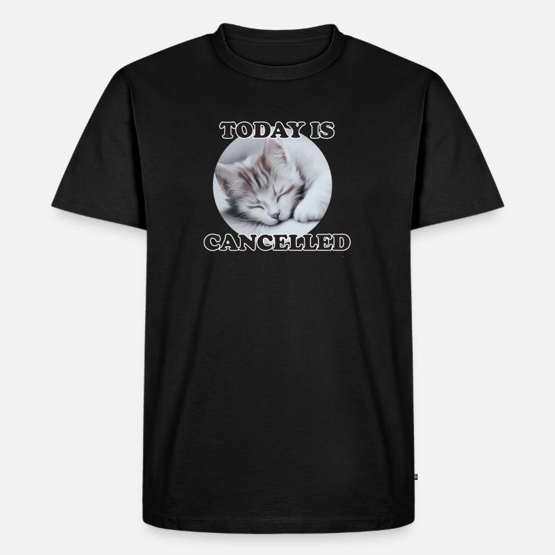 sleeping cat - Männer Premium Bio T-Shirt - Schwarz
