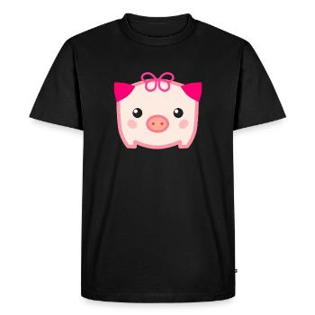 Cochon mignon Kawaii - T-shirt Premium bio Homme - noir - Devant - Nico (187cm)
