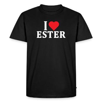 t-shirt I love Ester t-shirt gift idea - Men's Premium Organic T-Shirt - black - Front - Nico (187cm)