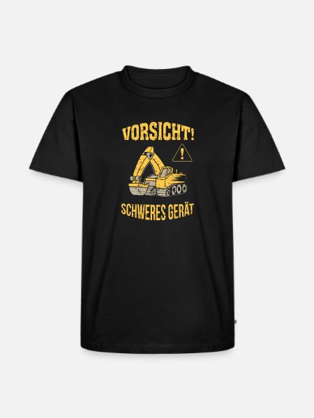 Bagger Baggerfahrer Baugeräteführer Schweres Gerät - Männer Premium Bio T-Shirt - Schwarz