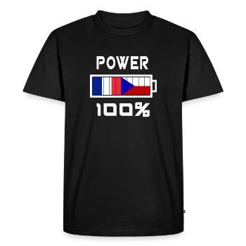 Czech Republic and France Power 100% - Men's Premium Organic T-Shirt - black - Front - Nico (187cm)