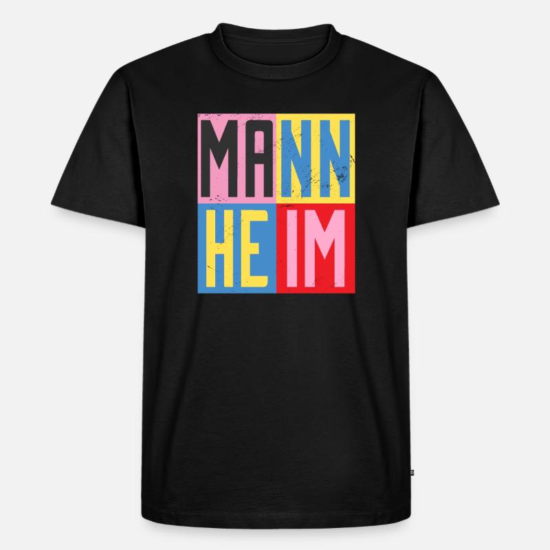Mannheim Design - Männer Premium Bio T-Shirt - Schwarz
