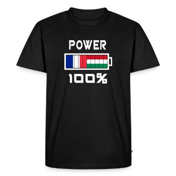 Hungary and France Power 100% - Men's Premium Organic T-Shirt - black - Front - Nico (187cm)