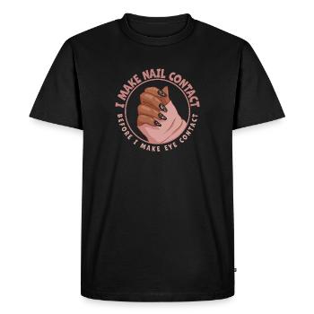 Je fais un contact avec les ongles avant la technologie des ongles - T-shirt Premium bio Homme - noir - Devant - Nico (187cm)