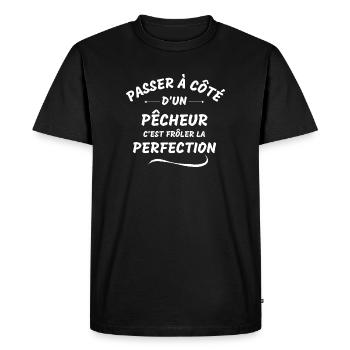 pêcheur, pêche, pêcheur humour - T-shirt Premium bio Homme - noir - Devant - Nico (187cm)