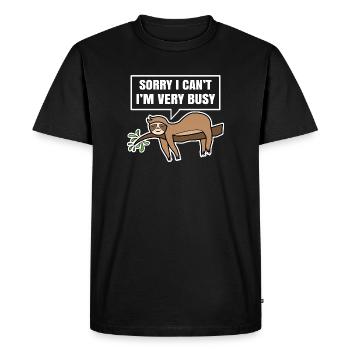 Sloth Chill Animal Statement Mammal paresseux - T-shirt Premium bio Homme - noir - Devant - Nico (187cm)
