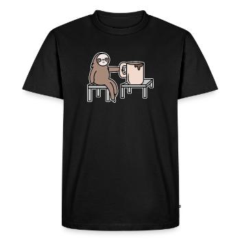 Mammifère lève-tard paresseux Maman paresseux - T-shirt Premium bio Homme - noir - Devant - Nico (187cm)
