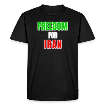 Liberté de l’Iran - T-shirt Premium bio Homme - noir - Devant - Nico (187cm)