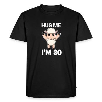 30 ans - 30 ans - câlin - T-shirt Premium bio Homme - noir - Devant - Nico (187cm)