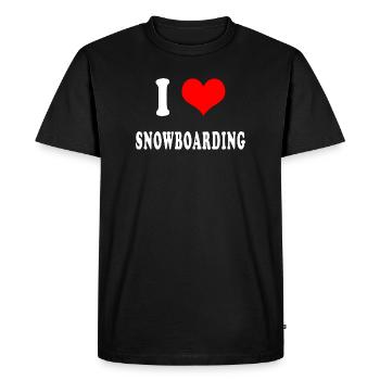 J'adore le snowboard - T-shirt Premium bio Homme - noir - Devant - Nico (187cm)