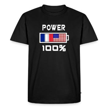 The U.S. and France power 100% - Men's Premium Organic T-Shirt - black - Front - Nico (187cm)