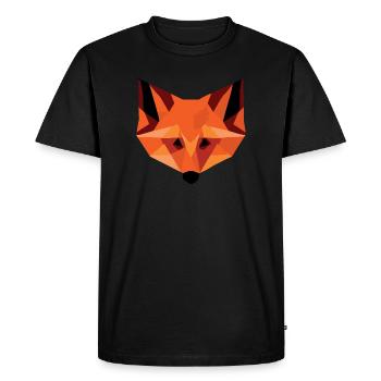 Geometric Fox Head | Modern Low Poly Animal  - Men's Premium Organic T-Shirt - black - Front - Nico (187cm)
