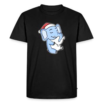 Eléphant Noël Sommeil Sommeil Sommeil Sommeil - T-shirt Premium bio Homme - noir - Devant - Nico (187cm)