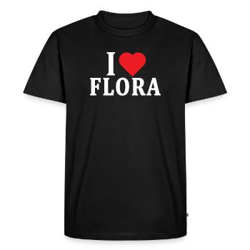 t-shirt I love Flora t-shirt gift idea - Men's Premium Organic T-Shirt - black - Front - Nico (187cm)