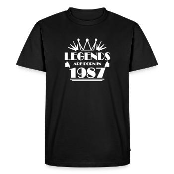 1987 - Né en 1987 - T-shirt Premium bio Homme - noir - Devant - Nico (187cm)